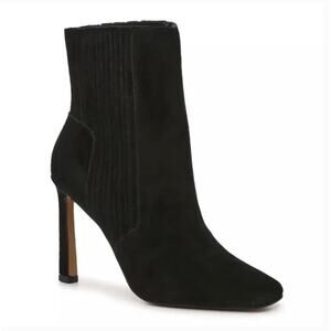 Vince Camuto Talanna Ankle Boots 7.5 Black Suede NWT Heel Booties Glam Capsule